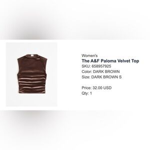 Abercrombie & Fitch Velvet Tank Top - Dark Brown